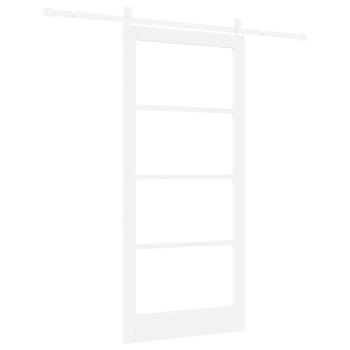 Schiebetür mit Beschlag-Set Weiß 93 x 202 cm Massivholz Fichte, Innentür mit Glas 'ORKDAL'Weiß 93 x 202 x 4 cm