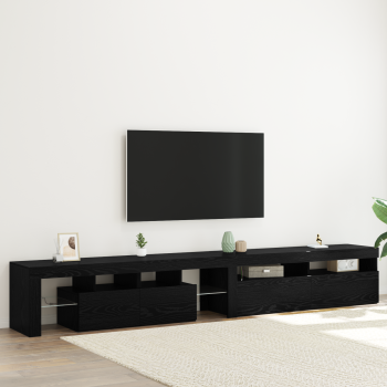 TV-Schränk 2 Stk. Schwarz Eichen-Optik Holzwerkstoff