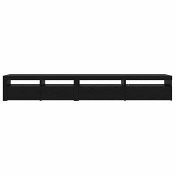 3-teiliger TV-Schrank mit LED-Lichtern Schwarze Eiche Holzwerkstoff, TV-Schränke mit LED-Lichtern 2 Stück Schwarze Eiche 75x35x40 cm Holzwerkstoff