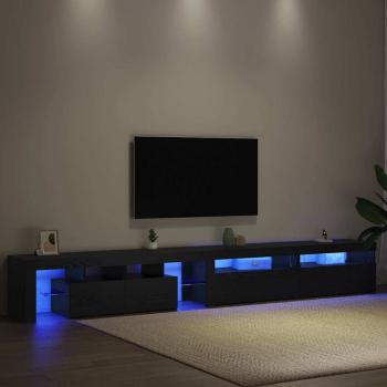 TV-Schränke 3 Teile mit LED-Lichtern schwarzes Eichenholz Holzwerkstoff, TV-Schränke mit LED-Lichtern 2 Teile schwarzes Eichenholz 75x35x40 cm Holzwerkstoff