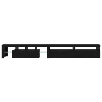 TV-Schränke 3 Teile mit LED-Lichtern schwarzes Eichenholz Holzwerkstoff, TV-Schränke mit LED-Lichtern 2 Teile schwarzes Eichenholz 75x35x40 cm Holzwerkstoff
