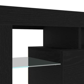 TV-Schränke 3 Teile mit LED-Lichtern schwarzes Eichenholz Holzwerkstoff, TV-Schränke mit LED-Lichtern 2 Teile schwarzes Eichenholz 75x35x40 cm Holzwerkstoff