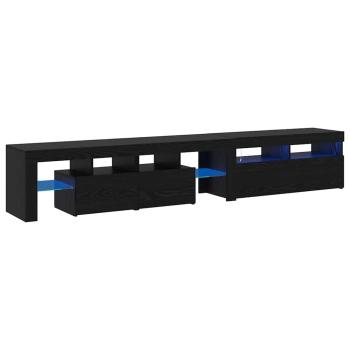 TV-Schränke 2 Stück mit LED-Lichtern Schwarze Eiche Holzwerkstoff, TV-Ständer mit LED-Lichtern - Schwarze Eiche, 90x35x40 cm, aus Holzwerkstoff