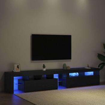 TV-Schränke 2 Stück mit LED-Lichtern Schwarze Eiche Holzwerkstoff, TV-Ständer mit LED-Lichtern - Schwarze Eiche, 90x35x40 cm, aus Holzwerkstoff