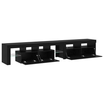 TV-Schränke 2 Stück mit LED-Lichtern Schwarze Eiche Holzwerkstoff, TV-Ständer mit LED-Lichtern - Schwarze Eiche, 90x35x40 cm, aus Holzwerkstoff
