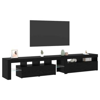 TV-Schränke 2 Stück mit LED-Lichtern Schwarze Eiche Holzwerkstoff, TV-Ständer mit LED-Lichtern - Schwarze Eiche, 90x35x40 cm, aus Holzwerkstoff