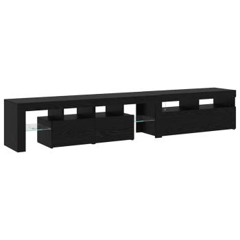 TV-Schränke 2 Stück mit LED-Lichtern Schwarze Eiche Holzwerkstoff, TV-Ständer mit LED-Lichtern - Schwarze Eiche, 90x35x40 cm, aus Holzwerkstoff
