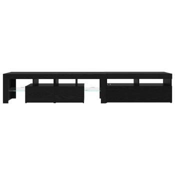 TV-Schränke 2 Stück mit LED-Lichtern Schwarze Eiche Holzwerkstoff, TV-Ständer mit LED-Lichtern - Schwarze Eiche, 90x35x40 cm, aus Holzwerkstoff