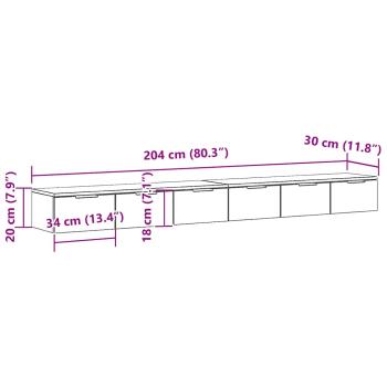 Wandregale 2 Stk Schwarz Eiche 102x30x20 cm Holzwerkstoff