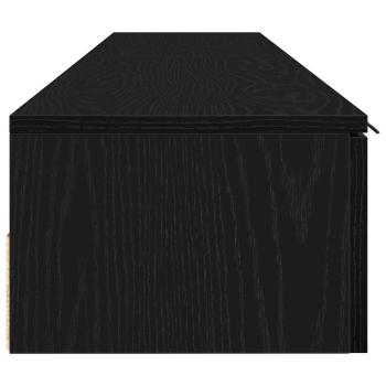 Wandregale 2 Stk Schwarz Eiche 102x30x20 cm Holzwerkstoff