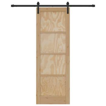 Schiebetür mit Beschlägen 73,5x211 cm Massivholz Kiefer, Innentür 'ORKDAL'73,5x211x4 cm Massivholz Kiefer