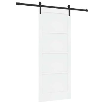 Schiebetür mit Beschlagset Weiß 83x202 cm Massivholz Kiefer, Innentür 'ORKDAL'Weiß 83x202x4 cm Massivholz Kiefer
