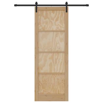 Schiebetür mit Hardware Set 83x232 cm Massivholz Kiefer, Innentür 'ORKDAL'83x232x4 cm Massivholz Kiefer
