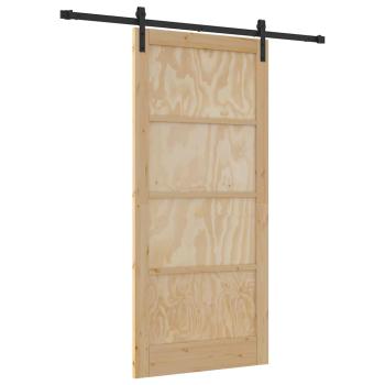 Schiebetür mit Zubehör-Set 93x202 cm Massivholz Kiefer, Innentür