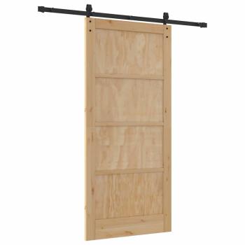 Schiebetür mit Zubehör-Set 93x202 cm Massivholz Kiefer, Innentür
