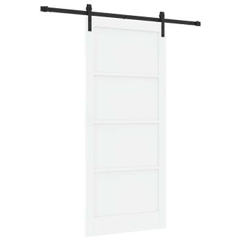 Schiebetür mit Zubehör-Set Weiß 93x211 cm Massivholz Kiefer, Innentür 'ORKDAL'Weiß 93x211x4 cm Massivholz Kiefer