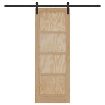 Schiebetür mit Beschlag-Set 73,5x198,5 cm Massivholzkiefer, Innertür 'ORKDAL'73,5x198,5x4 cm Massivholzkiefer