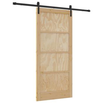 Schiebetür mit Zubehör-Set 93x202 cm Massivholz Kiefer, Innentür