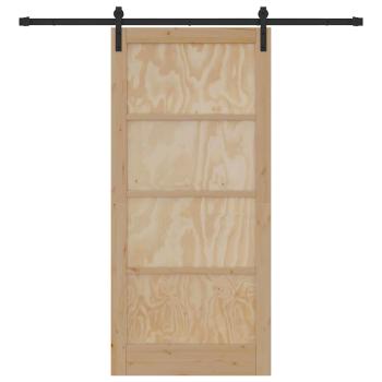Schiebetür mit Zubehör-Set 93x202 cm Massivholz Kiefer, Innentür
