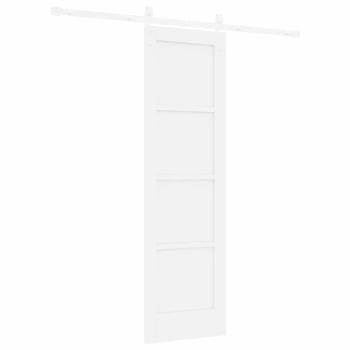 Schiebetür mit Hardware-Set Weiß 61x198,5 cm Massivholz Kiefer, Innentür ?ORKDAL? Weiß 61x198,5x4 cm Massivholz Kiefer