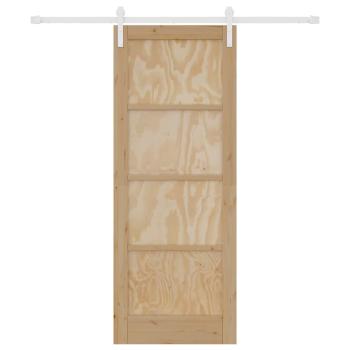 Schiebetür mit Montageset 78x202 cm Massivholz Kiefer, Innentür 'ORKDAL'78x202x4 cm Massivholz Kiefer