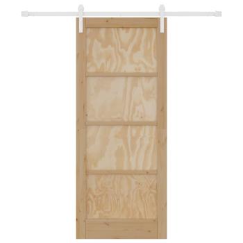 Schiebetür mit Beschlägen 83x202 cm aus massivem Kiefernholz, Innentür 'ORKDAL'83x202x4 cm aus massivem Kiefernholz