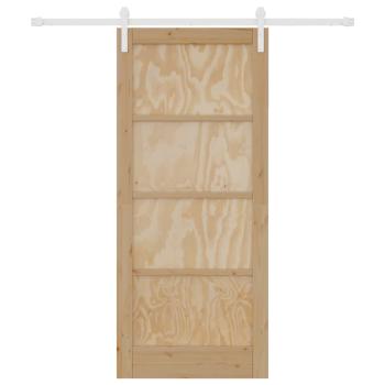 Schiebetür mit Montageset 86x198.5 cm Massivholz Kiefer, Innentür "ORKDAL" 86x198.5x4 cm Massivholz Kiefer