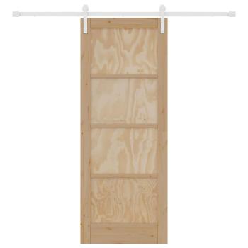 Schiebetür mit Beschlagsatz 78x202 cm Massivholz Kiefer, Innentür 'ORKDAL'78x202x4 cm Massivholz Kiefer