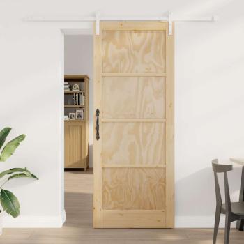 ARDEBO.de - Schiebetür mit Montageset 83x211 cm Massivholz Kiefer, Innentür 'ORKDAL'83x211x4 cm Massivholz Kiefer