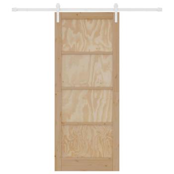 Schiebetür mit Hardware-Set 86x211 cm Massivholz Kiefer, Innentür ?ORKDAL? 86x211x4 cm Massivholz Kiefer