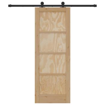 Schiebetür mit Hardware-Set 73.5x198.5 cm Massivholz Kiefer, Innentür 'ORKDAL'73.5x198.5x4 cm Massivholz Kiefer