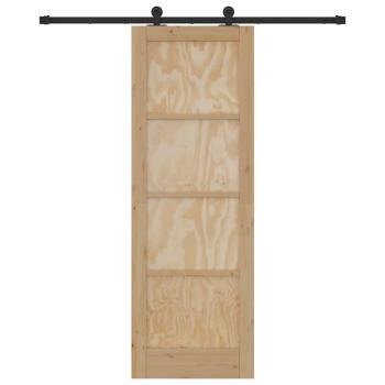 Schiebetür mit Beschlagsatz 73,5x211 cm Massivholz Kiefer, Innentür 'ORKDAL'73,5x211x4 cm Massivholz Kiefer