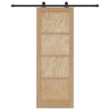 Schiebetür mit Hardware-Satz 78x211 cm Massivholz Kiefer, Innentür 'ORKDAL'78x211x4 cm Massivholz Kiefer