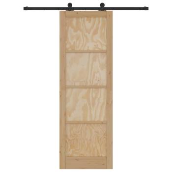 Schiebetür mit Beschlagset 78x232 cm Massivholz Kiefer, Innentür 'ORKDAL'78x232x4 cm Massivholz Kiefer