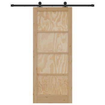 Schiebetür mit Beschlagsatz 86x211 cm Massivholz Kiefer, Innentür 'ORKDAL'86x211x4 cm Massivholz Kiefer