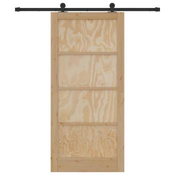 Schiebetür mit Beschlagset 93x202 cm Massivholz Kiefer, Innentür