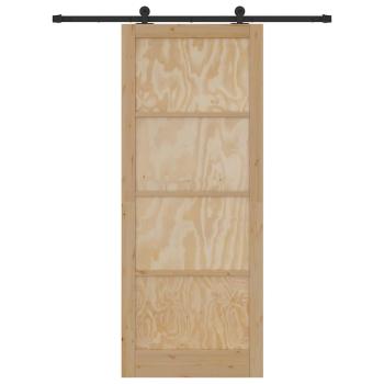 Schiebetür mit Beschlagset 93x232 cm Massivholz Kiefer, Innentür 'ORKDAL'93x232x4 cm Massivholz Kiefer
