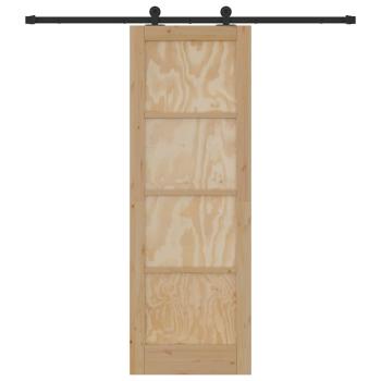 Schiebetür mit Beschlagset 73,5x211 cm Massivholzkiefer, Innentür 'ORKDAL'73,5x211x4 cm Massivholzkiefer