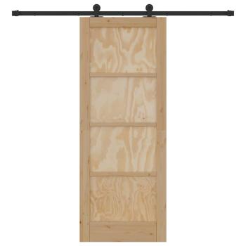 Schiebetür mit Hardware-Set 78x202 cm Massivholz Kiefer, Innentür 'ORKDAL'78x202x4 cm Massivholz Kiefer