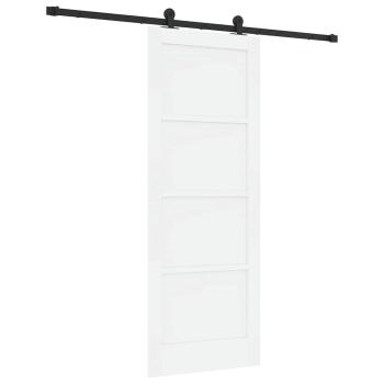 Schiebetür mit Hardware Set Weiß 78x202 cm Massivholz Kiefer, Innentür 'ORKDAL'Weiß 78x202x4 cm Massivholz Kiefer