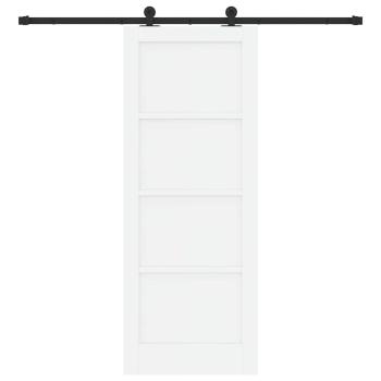 Schiebetür mit Hardware Set Weiß 78x202 cm Massivholz Kiefer, Innentür 'ORKDAL'Weiß 78x202x4 cm Massivholz Kiefer