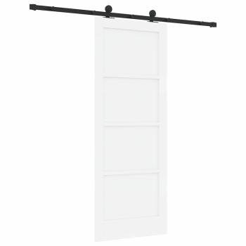 Schiebetür mit Hardware Set Weiß 78x202 cm Massivholz Kiefer, Innentür 'ORKDAL'Weiß 78x202x4 cm Massivholz Kiefer