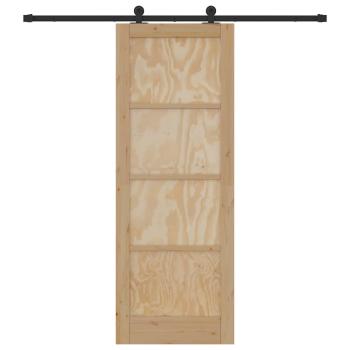 Schiebetür mit Beschlagset 78x211 cm Massivholz Kiefer, Innentür 'ORKDAL'78x211x4 cm Massivholz Kiefer