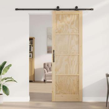 Schiebetür mit Hardware-Set 78x232 cm aus massivem Kiefernholz, Innentür 'ORKDAL'78x232x4 cm aus massivem Kiefernholz