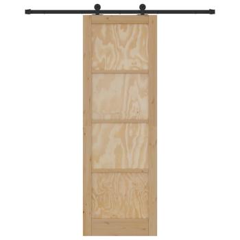 Schiebetür mit Hardware-Set 78x232 cm aus massivem Kiefernholz, Innentür 'ORKDAL'78x232x4 cm aus massivem Kiefernholz
