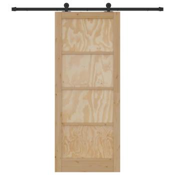 Schiebetür mit Hardware Set 86 x 211 cm aus solidem Kiefernholz, Innentür 'ORKDAL'86 x 211 x 4 cm aus solidem Kiefernholz