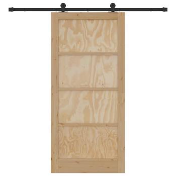 Schiebetür mit Montageset 93x202 cm aus robustem Kiefernholz, Innentür