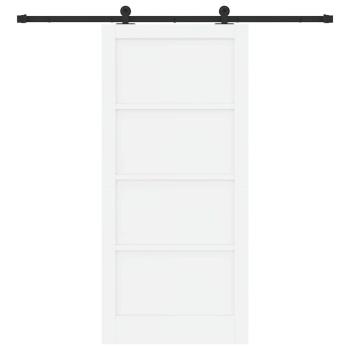 Schiebetür mit Hardware-Set Weiß 93x202 cm Massivholz Kiefer, Innentür ?ORKDAL? Weiß 93x202x4 cm Massivholz Kiefer