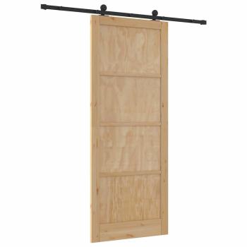 Schiebetür mit Hardware-Set 93x232 cm Massivholz Kiefer, Innentür "ORKDAL" 93x232x4 cm Massivholz Kiefer