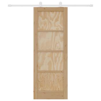 Schiebetür mit Hardware-Set 73,5 x 198,5 cm Massivholz Kiefer, Innentür 'ORKDAL'73,5 x 198,5 x 4 cm Massivholz Kiefer